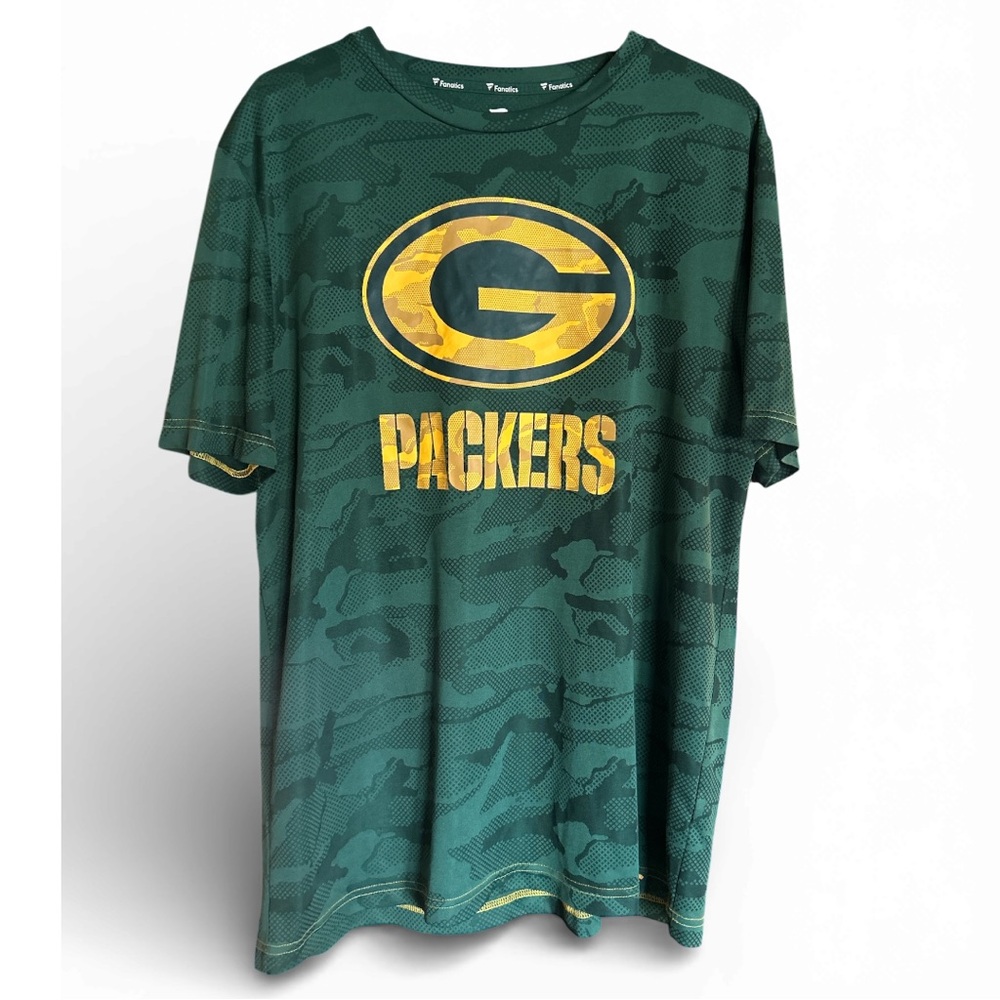 Fanatics Green and Gold Packers Short Sleeve Camo Tee